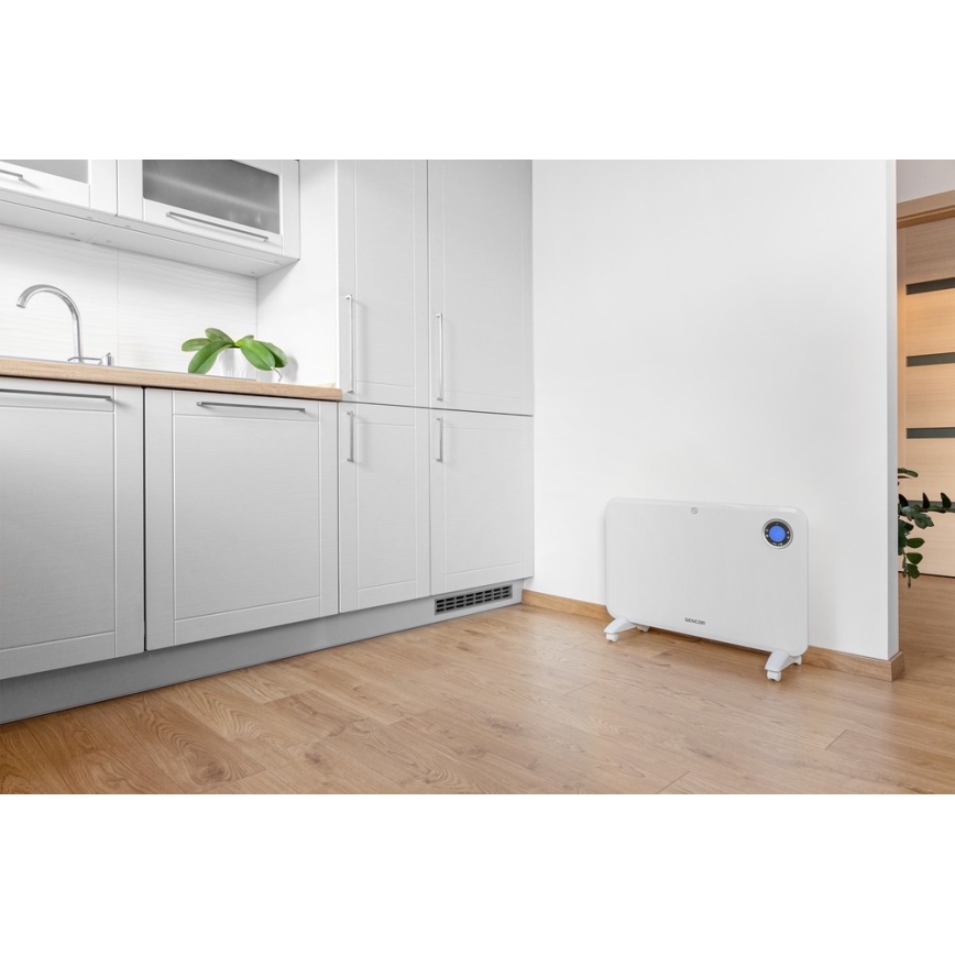 Sencor - Konvektor LCD-kijelzővel és termosztáttal 750W/1500W/230V IP24
