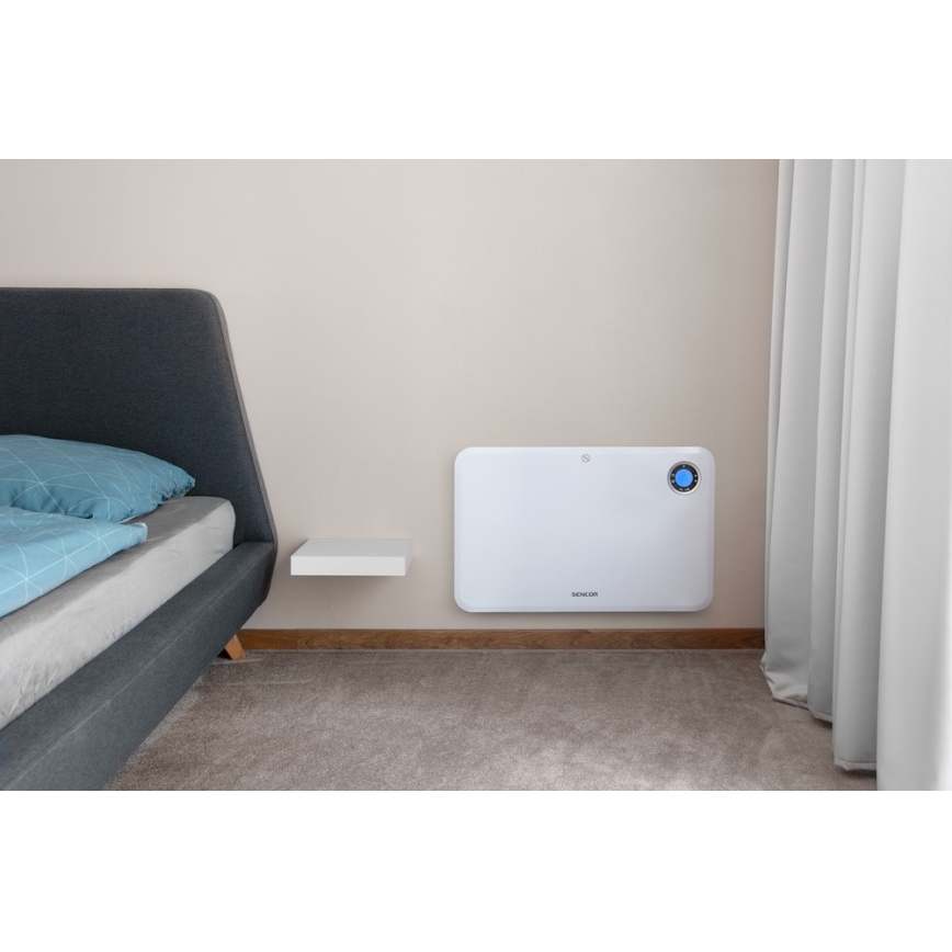 Sencor - Konvektor LCD-kijelzővel és termosztáttal 750W/1500W/230V IP24