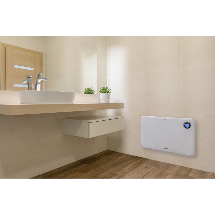 Sencor - Konvektor LCD-kijelzővel és termosztáttal 750W/1500W/230V IP24
