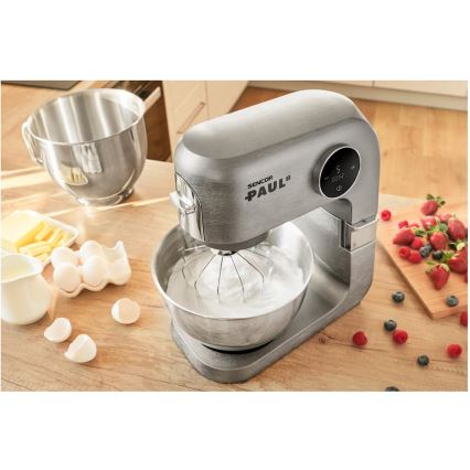 Sencor - Konyhai robotgép rozsdamentes acél tállal 1500W/230V matt króm