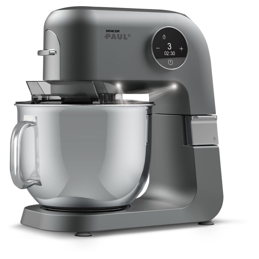 Sencor - Konyhai robotgép rozsdamentes acél tállal 1500W/230V matt króm