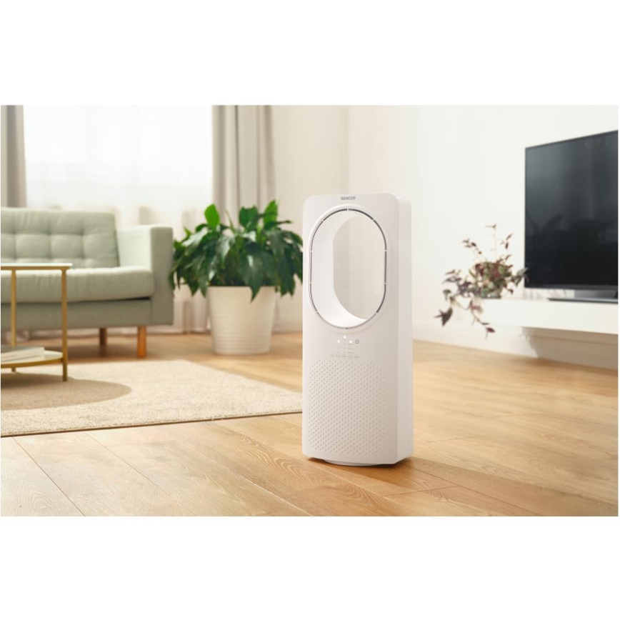 Sencor - Lapát nélküli padlóventilátor 50W/230V fehér + távirányítás