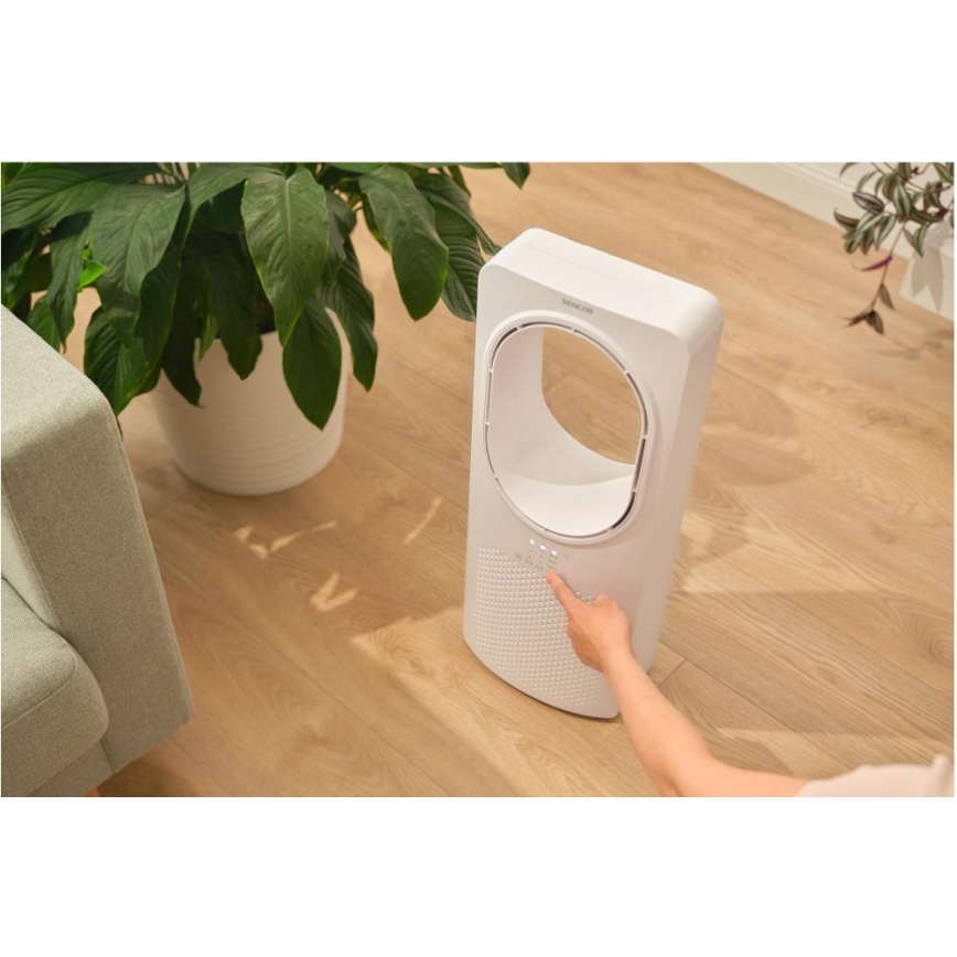 Sencor - Lapát nélküli padlóventilátor 50W/230V fehér + távirányítás