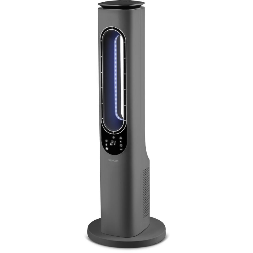 Sencor - Torony, lapát nélküli kerámia ventilátor 1200/2000W/230V antracit + távirányító