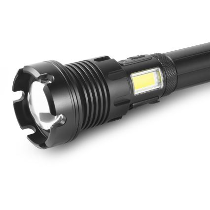 Sencor - LED újratölthető alumínium zseblámpa powerbank funkcióval LED/10W/4400 mAh 2000 lm IP44