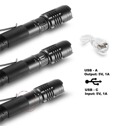 Sencor - LED újratölthető lámpa LED/10W IP22 fekete