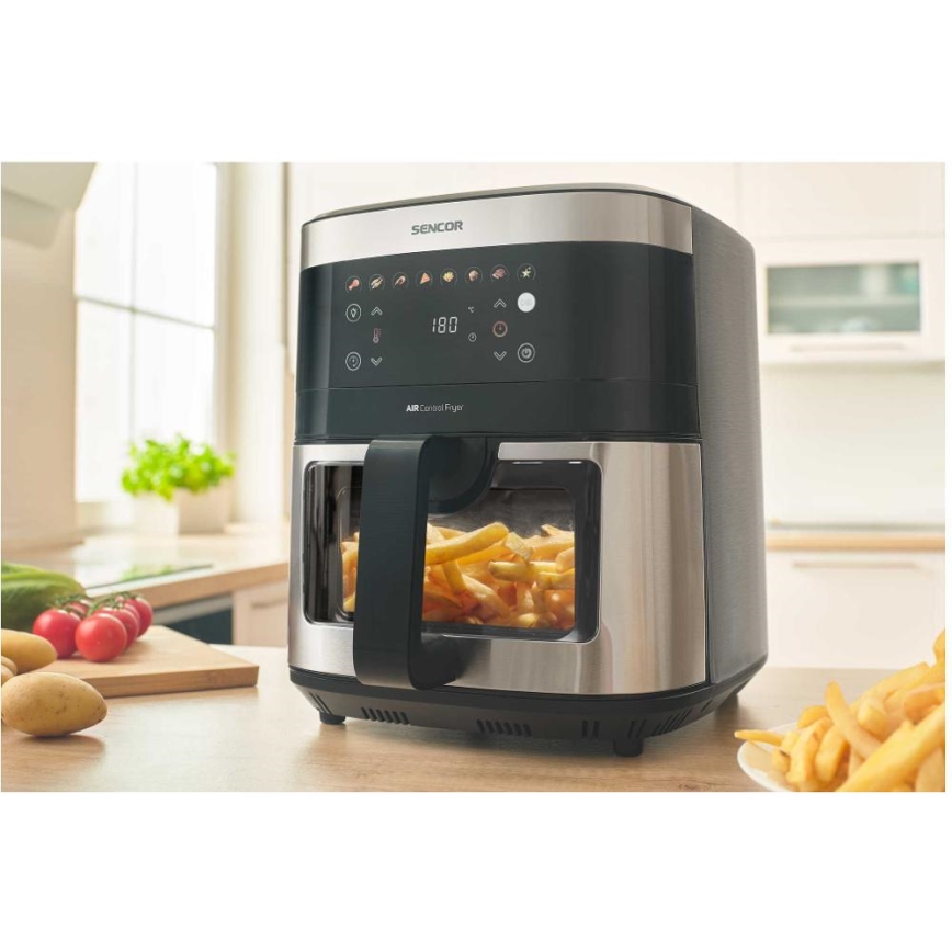 Sencor - Forrólevegős fritőz 9 l 1700W/230V fekete/matt króm