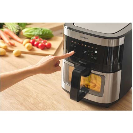 Sencor - Forrólevegős fritőz 9 l 1700W/230V fekete/matt króm