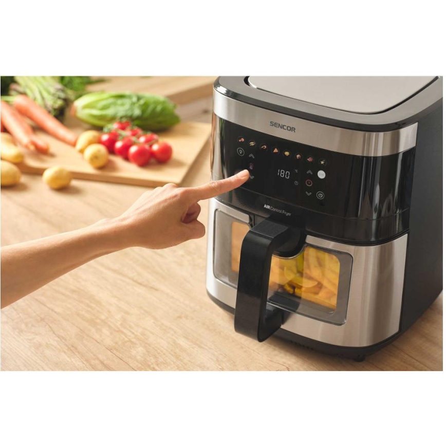 Sencor - Forrólevegős fritőz 9 l 1700W/230V fekete/matt króm