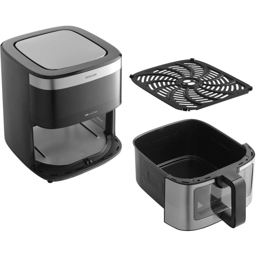 Sencor - Forrólevegős fritőz 9 l 1700W/230V fekete/matt króm