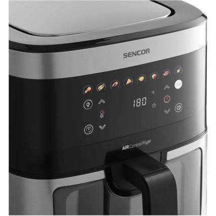 Sencor - Forrólevegős fritőz 9 l 1700W/230V fekete/matt króm