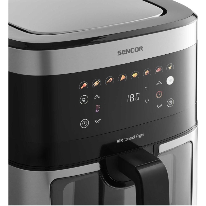 Sencor - Forrólevegős fritőz 9 l 1700W/230V fekete/matt króm