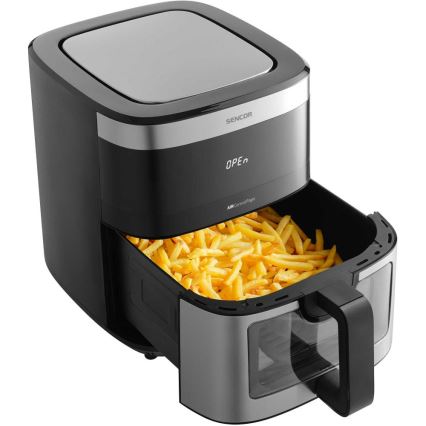 Sencor - Forrólevegős fritőz 9 l 1700W/230V fekete/matt króm
