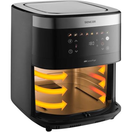 Sencor - Forrólevegős fritőz 9 l 1700W/230V fekete/matt króm
