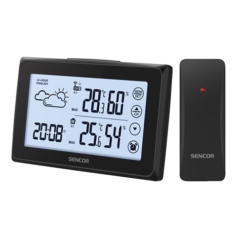 Sencor - Meteorológiai állomás LCD kijelzővel és ébresztőórával 3xAAA