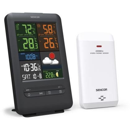 Sencor - Meteorológiai állomás színes LED kijelzővel 5V/1xCR2032 + 2xAA