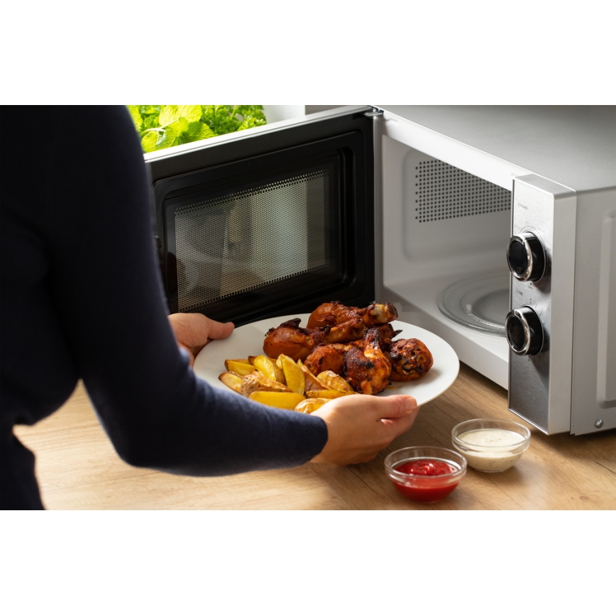 Sencor - Mikrohullámú sütő grill funkcióval 700W/900W/230V 17 l rozsdamentes acél
