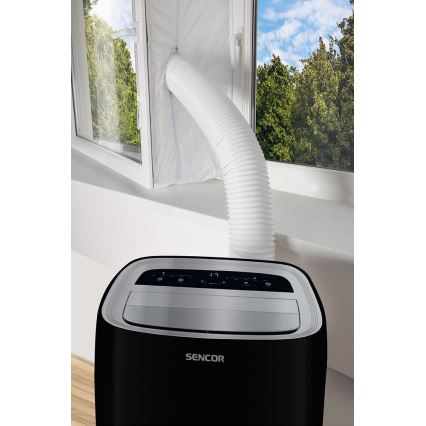 Sencor - Mobil klíma LCD kijelzővel 3in1 1000W/230V 9000 BTU fekete + távirányító