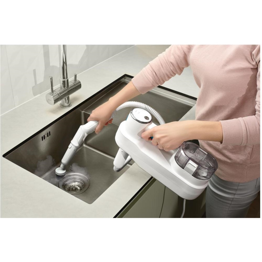 Sencor - Multifunkciós gőztisztító felmosó 2 az 1-ben 1500W/230V IPX4 fehér