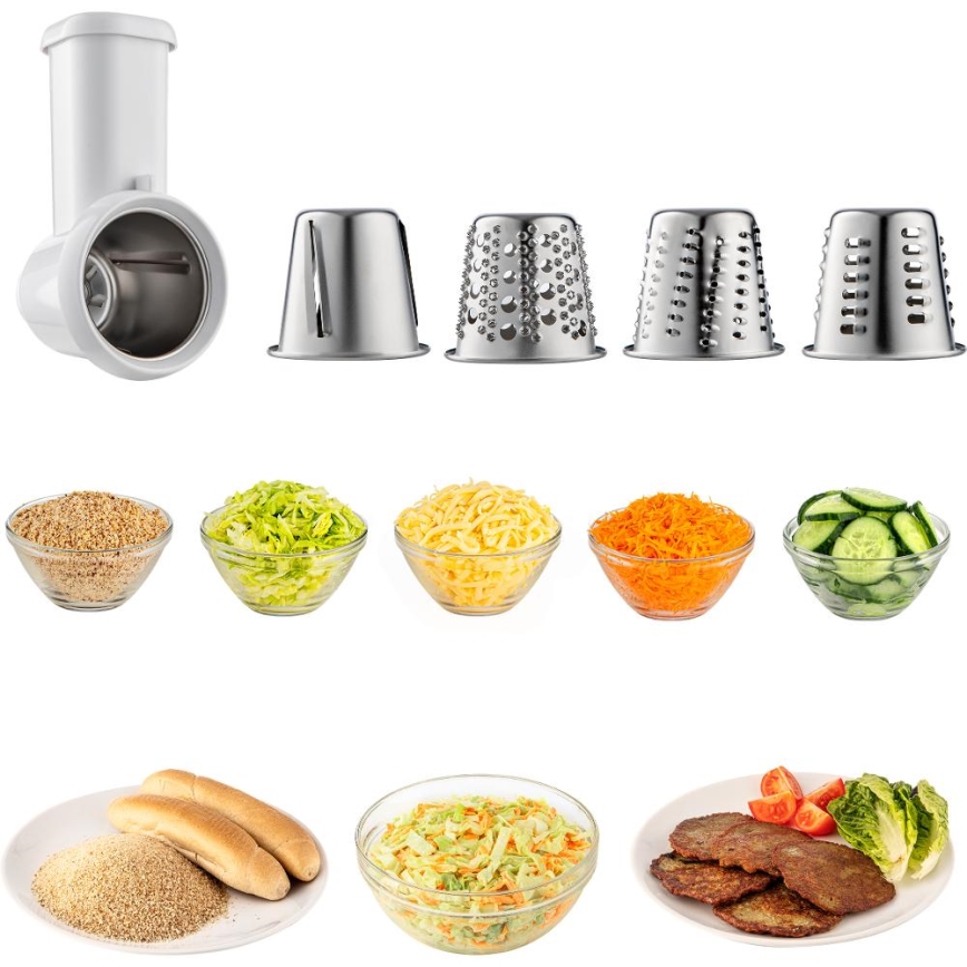 Sencor - Multifunkciós konyhai robotgép rozsdamentes acél tálral 1500W/230V matt króm