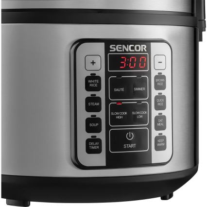 Sencor - Multifunkciós rizsfőző 700W/230V 1,5 l rozsdamentes acél/fekete