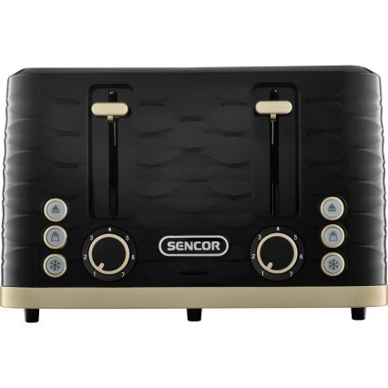 Sencor - Négy szeletes kenyérpirító 1600W/230V fekete/bézs