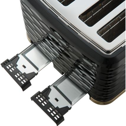 Sencor - Négy szeletes kenyérpirító 1600W/230V fekete/bézs
