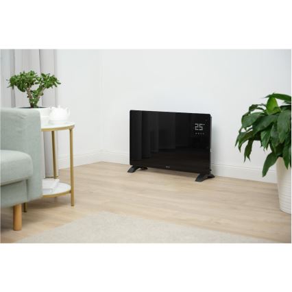 Sencor - Okos elektromos direkt fűtőtest/konvektor 2000 W/230 V IP24 Wi-Fi fekete + távirányító