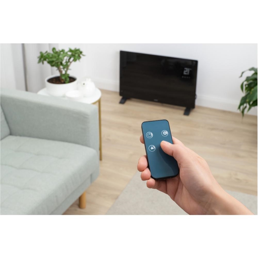 Sencor - Okos elektromos direkt fűtőtest/konvektor 2000 W/230 V IP24 Wi-Fi fekete + távirányító