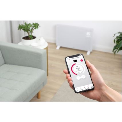 Sencor - Okos elektromos fűtőtest/konvektor 2000W/230V IP24 Wi-Fi fehér + távirányító