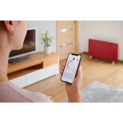 Sencor - Okos elektromos konvektor/hősugárzó 1200/2400 W/230 V IP24 Wi‑Fi piros