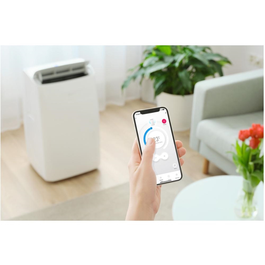 Sencor - Okos, mobil klímaberendezés 5 az 1-ben, teljes tartozékkészlettel, 733 W/230 V, 9000 BTU, Wi-Fi, fehér + távirányító