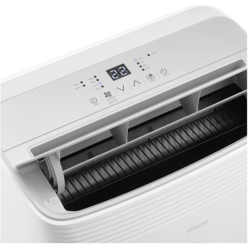 Sencor - Okos, mobil klímaberendezés 5 az 1-ben, teljes tartozékkészlettel, 733 W/230 V, 9000 BTU, Wi-Fi, fehér + távirányító