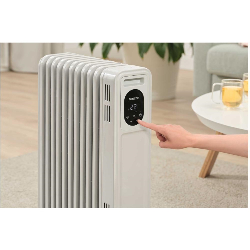 Sencor - 11 bordás olajradiátor 1000/2300W/230V fehér + távirányító