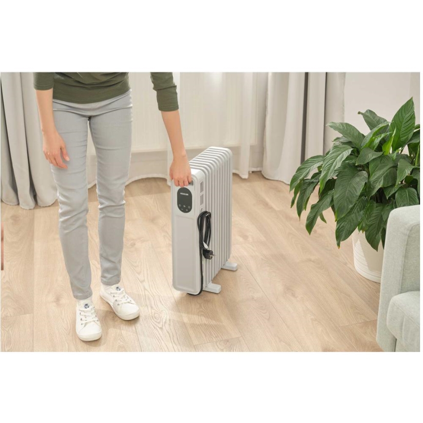 Sencor - 11 bordás olajradiátor 1000/2300W/230V fehér + távirányító