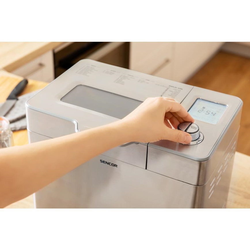 Sencor - Otthoni kenyérsütő 550W/230V matt króm