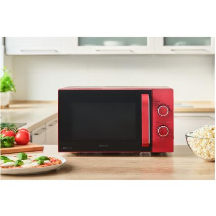 Sencor - Piros mikrohullámú sütő 700 W/230 V