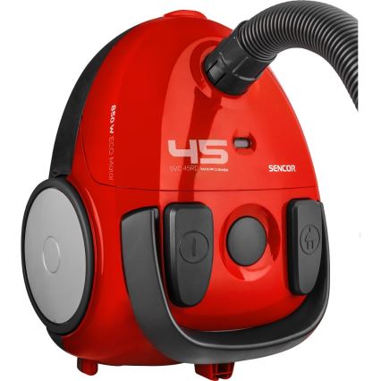 Sencor - Porzsákos porszívó 1,5 l, 850 W/230 V, piros/fekete