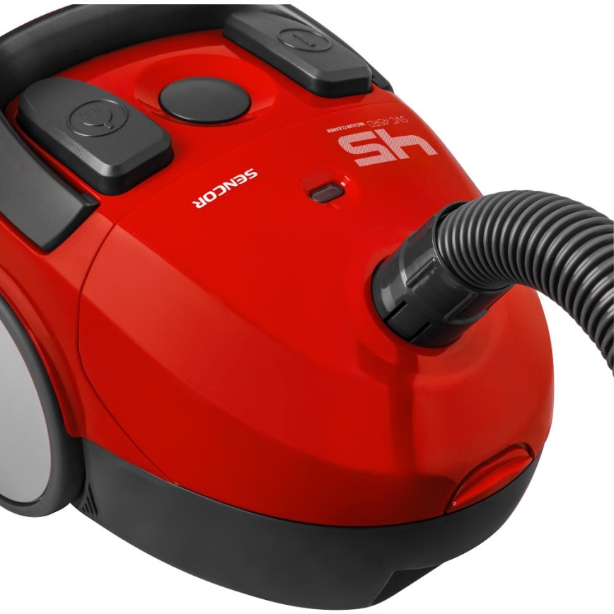Sencor - Porzsákos porszívó 1,5 l, 850 W/230 V, piros/fekete