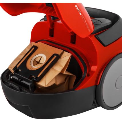 Sencor - Porzsákos porszívó 1,5 l, 850 W/230 V, piros/fekete