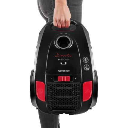 Sencor - Porzsákos porszívó 3 l 700W/230V fekete/piros