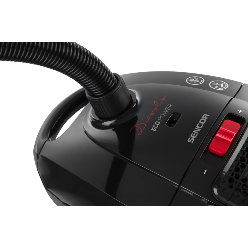 Sencor - Porzsákos porszívó 3 l 700W/230V fekete/piros