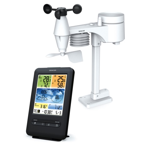 Sencor - Professzionális meteorológiai állomás színes LCD kijelzővel 1xCR2032 Wi-Fi