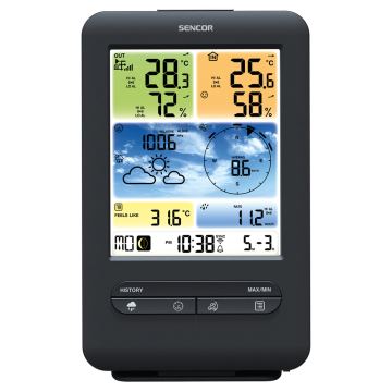 Sencor - Professzionális meteorológiai állomás színes LCD kijelzővel 1xCR2032 Wi-Fi