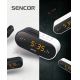 Sencor - Rádiós ébresztőóra LED kijelzővel és projektorral 5W/230V fekete