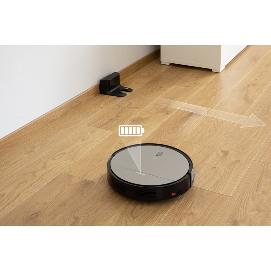Sencor - Robotporszívó felmosóval 2 az 1-ben 25W 2600 mAh fekete/ezüst + távirányító