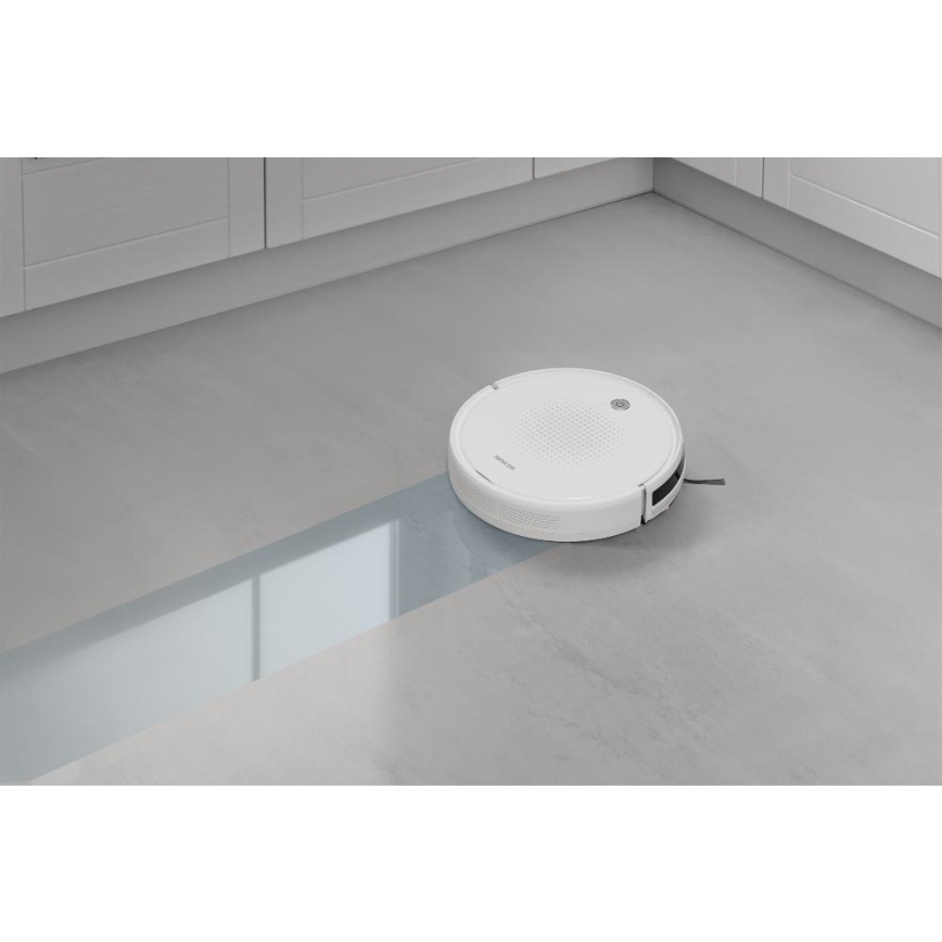 Sencor - Robotporszívó felmosóval 2in1 18W/1500 mAh fehér + távirányítás