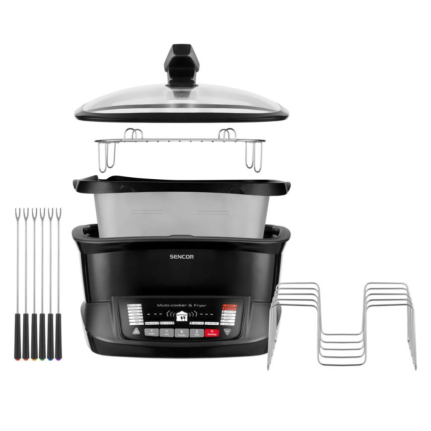 Sencor - Többfunkciós serpenyő tartozékokkal 1800W/230V 18 funkciós 4,8l