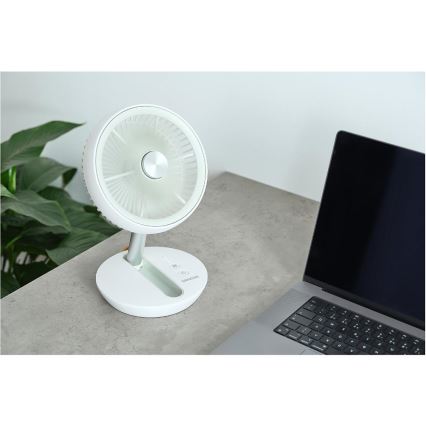Sencor - Újratölthető asztali ventilátor 5W/5V 4000 mAh fehér