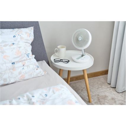 Sencor - Újratölthető asztali ventilátor 5W/5V 4000 mAh fehér
